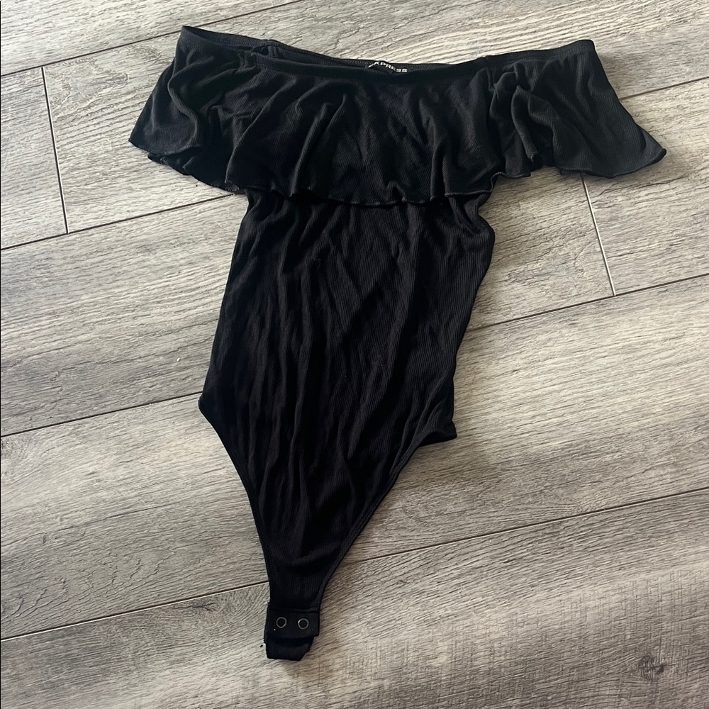 Express Black Off-Shoulder Bodysuit